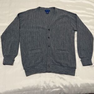 Vintage 1970's Penney's Towncraft Sweater Cardigan Gray Men Size M Grandpacore